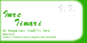 imre timari business card